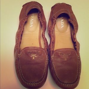 Prada leather moccasins
